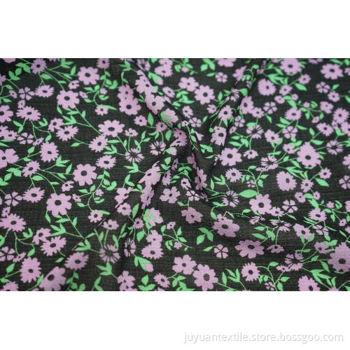 Polyester Spandex Small Check Dobby Chiffon Print Fabric